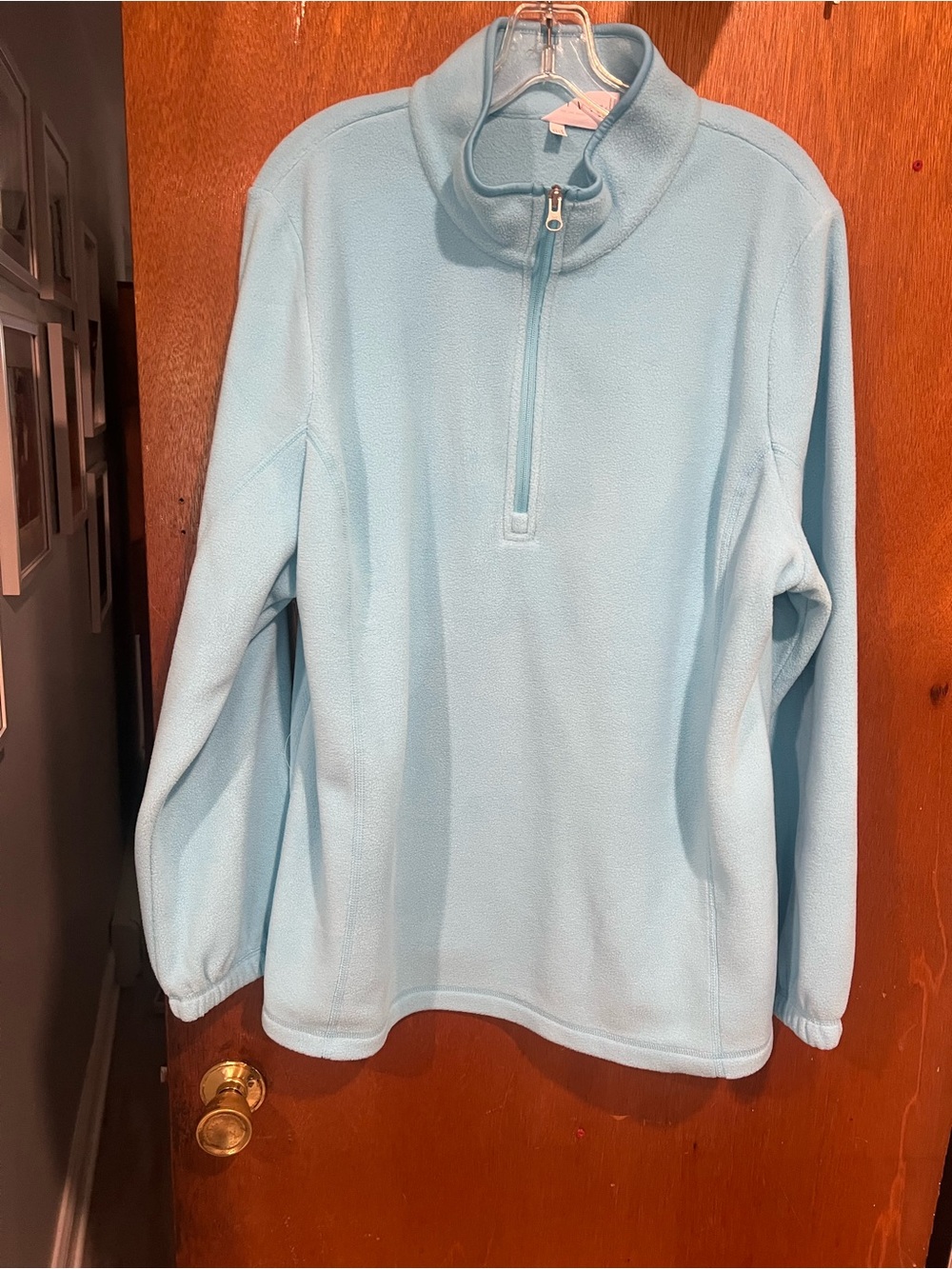 Lane Bryant Light Blue Quarter-Zip Fleece Pullover